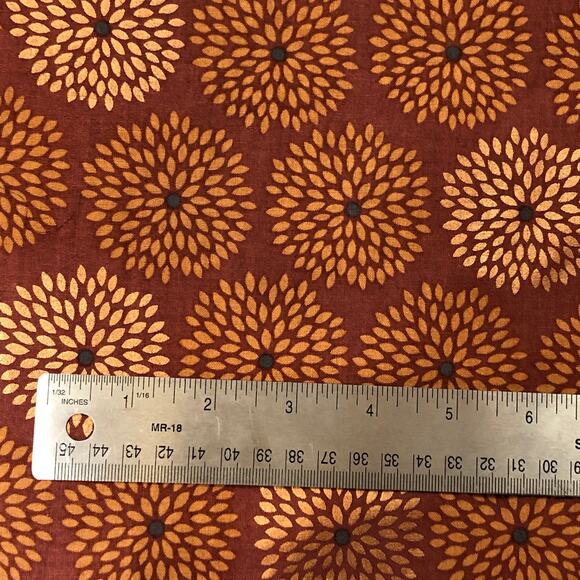 Marsala Metallic Copper Flower Burst, Emma & Mila by Camelot Collection 1.5 yard - Picture 4 of 9